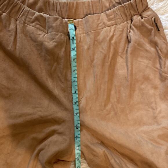 Tannery West Tan Vintage Jogger Style Buttery Leather Pants Sz 32 Elastic Lined - Picture 9 of 12
